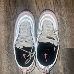 Nike White and Pink Sneakers with Breathable Mesh